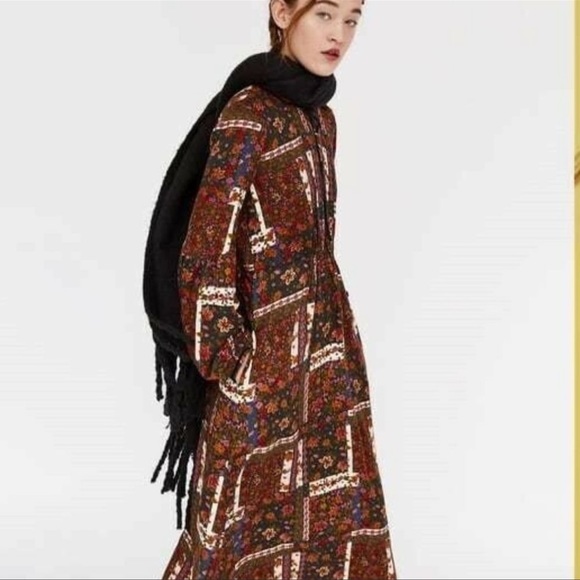 Zara Multicolored Floral Patchwork Dress - Picture 4 of 6